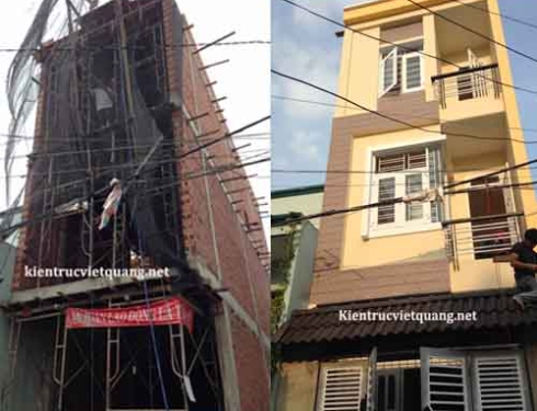 Xây nhà phố trọn gói 3 tầng 4×13.8m nhà Chị Thúy Bình Tân 